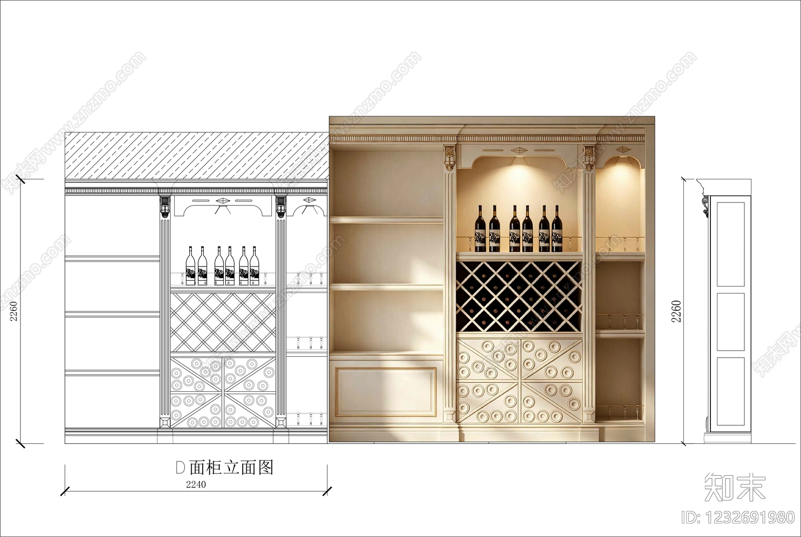 柜子cad施工图下载【ID:1232691980】