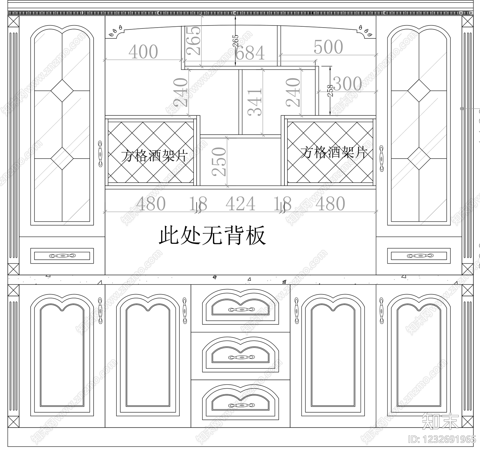 柜子cad施工图下载【ID:1232691965】