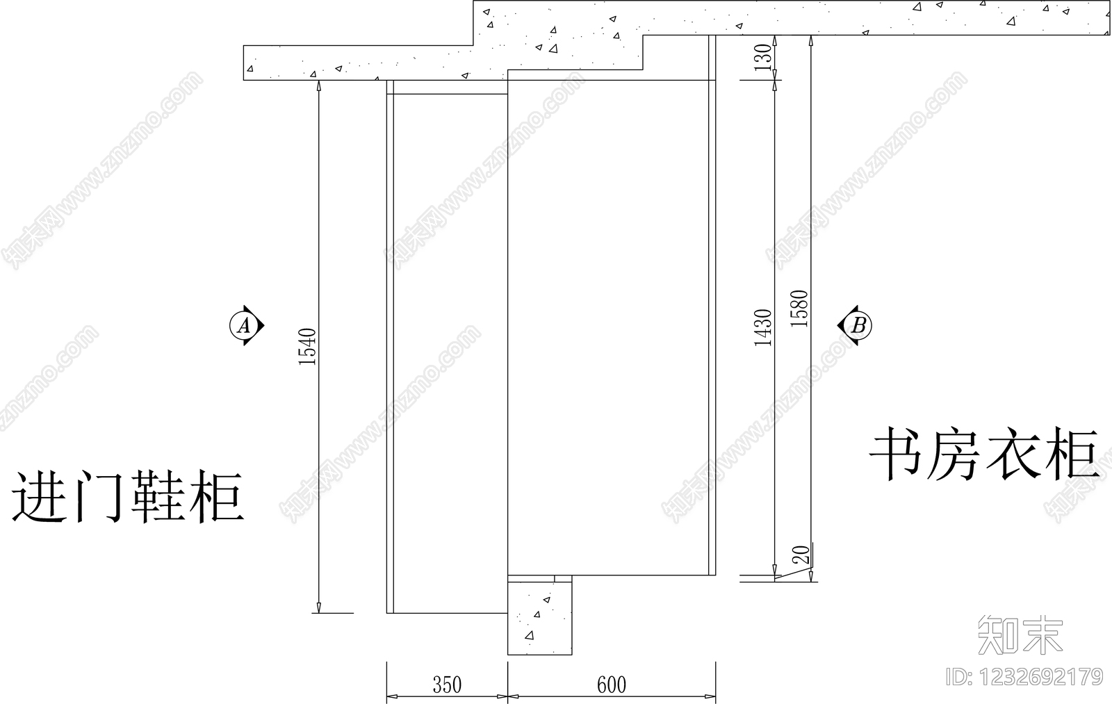 柜子cad施工图下载【ID:1232692179】