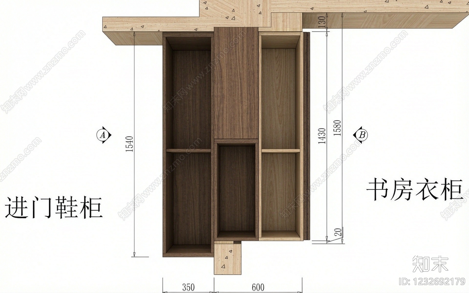 柜子cad施工图下载【ID:1232692179】