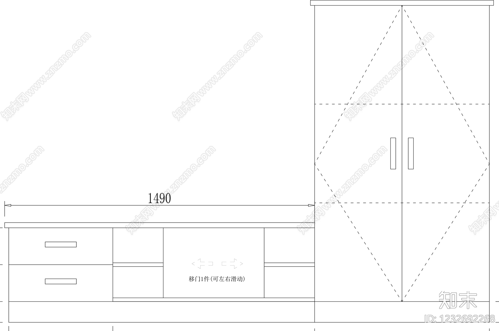 柜子cad施工图下载【ID:1232692268】