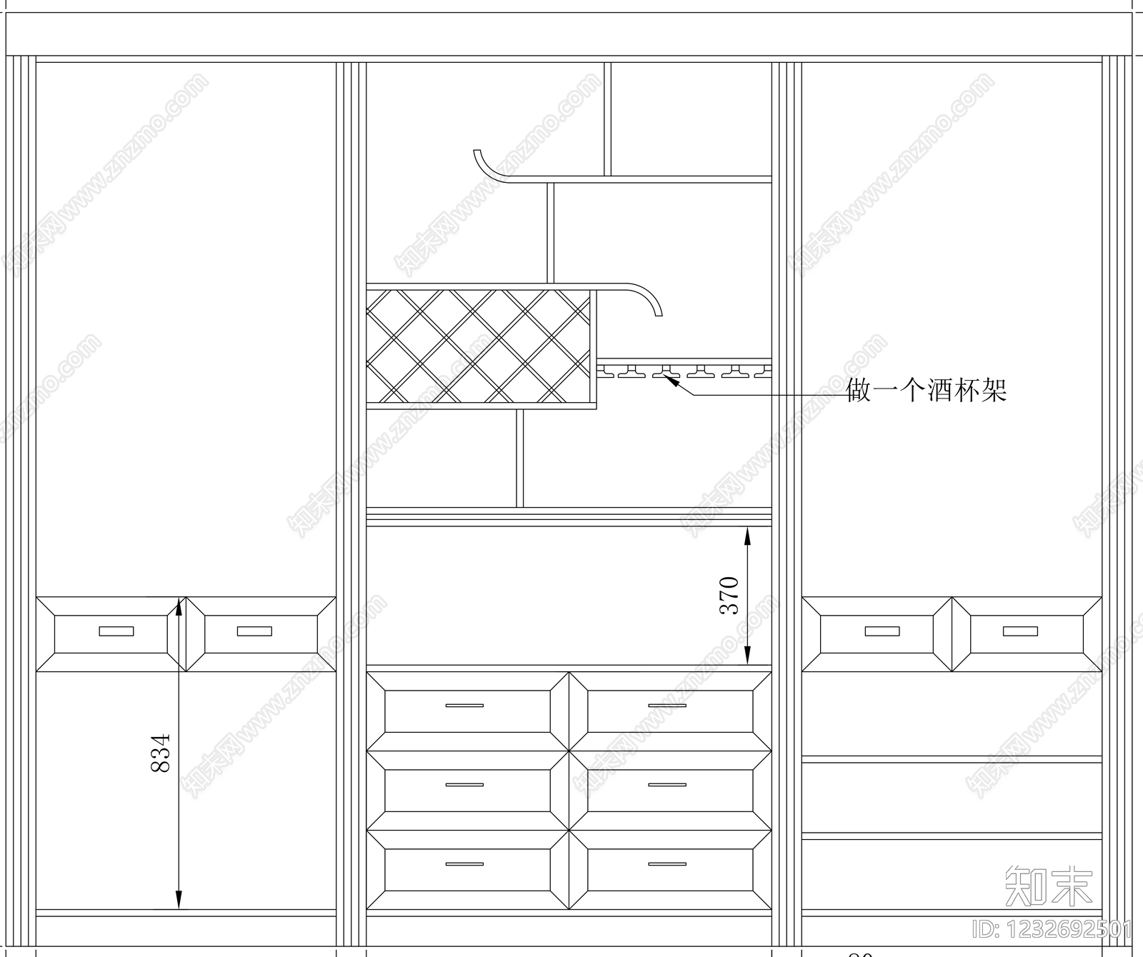 柜子cad施工图下载【ID:1232692501】