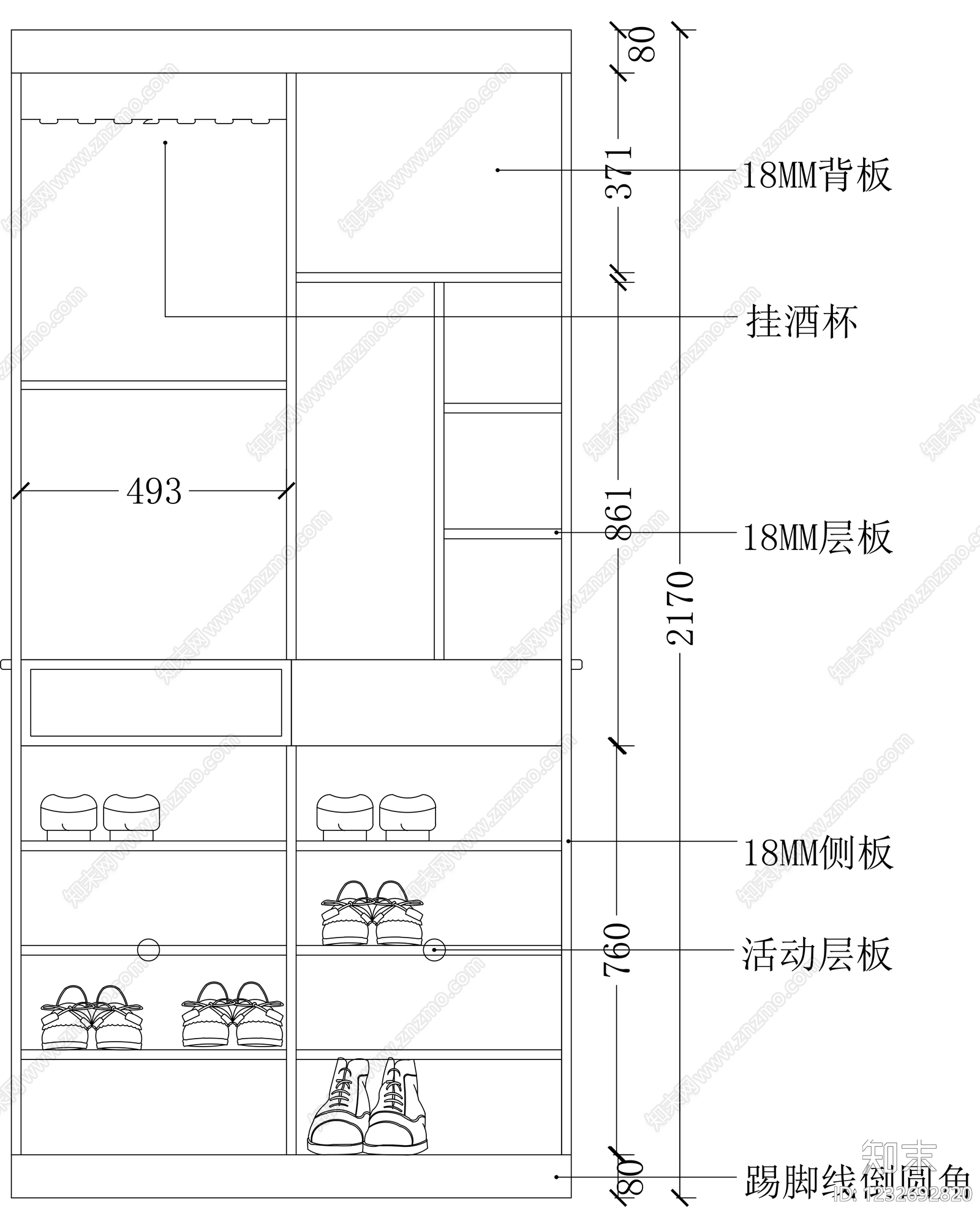 柜子cad施工图下载【ID:1232692820】