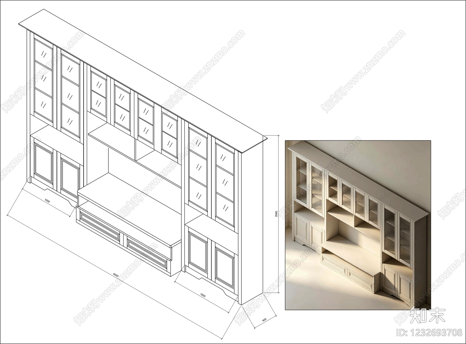 柜子cad施工图下载【ID:1232693708】