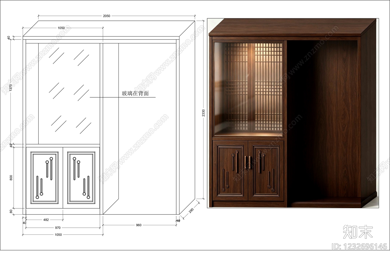 柜子cad施工图下载【ID:1232696146】