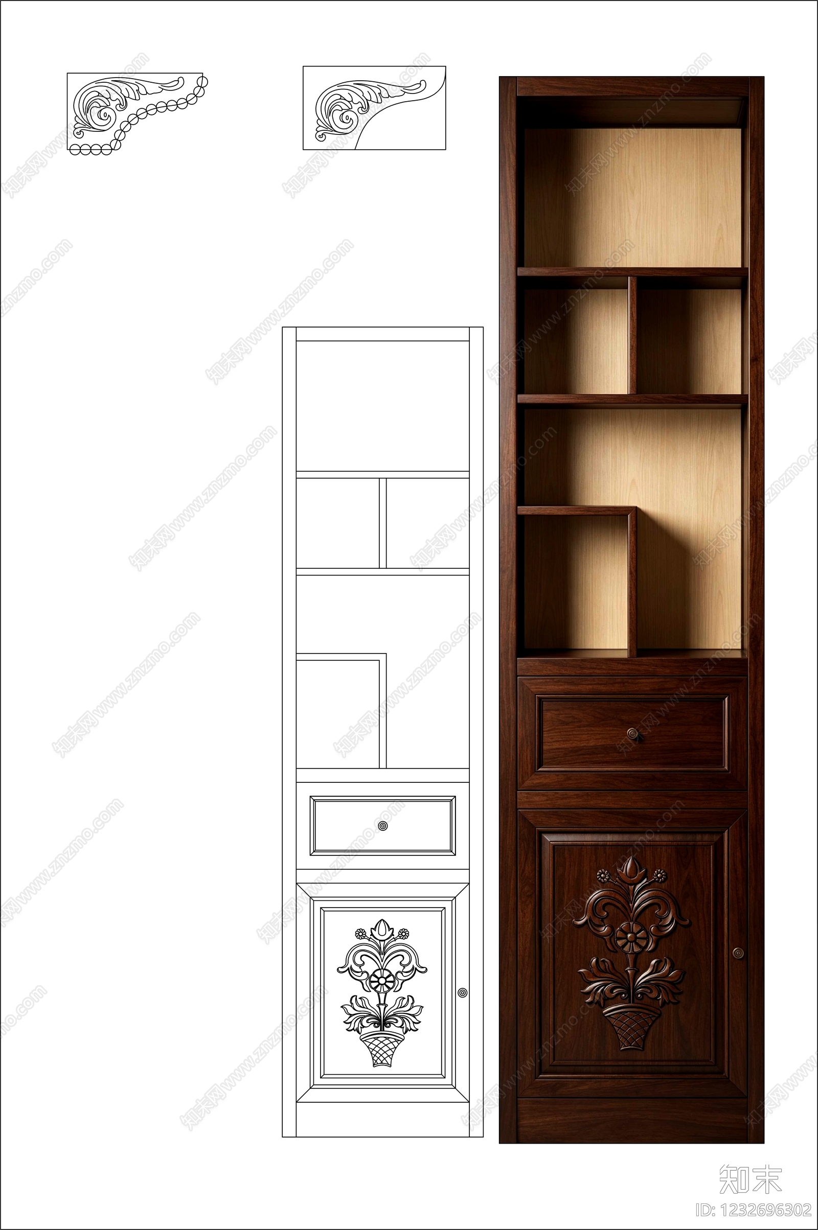 柜子cad施工图下载【ID:1232696302】
