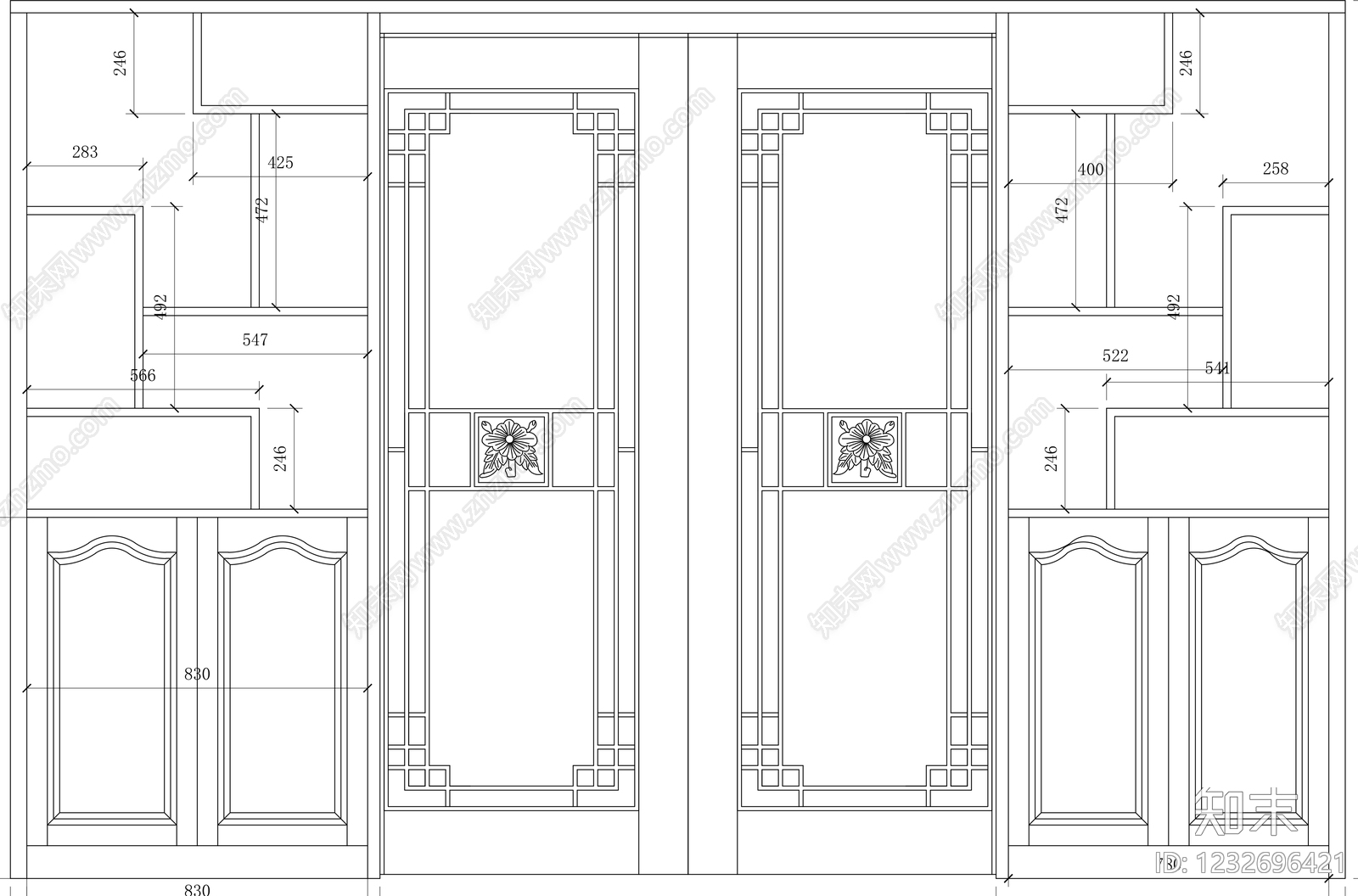 柜子cad施工图下载【ID:1232696421】