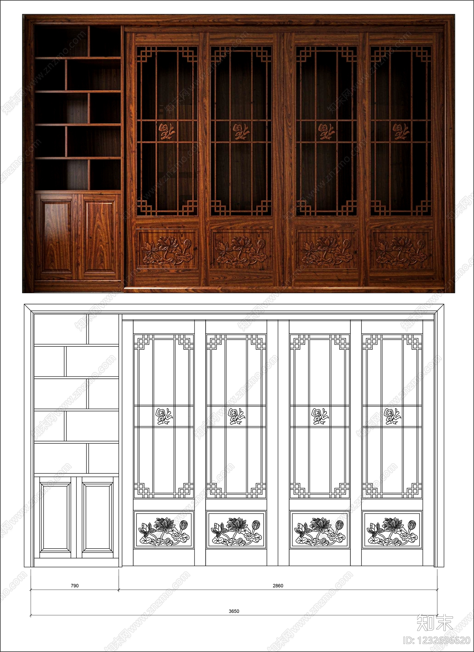 柜子cad施工图下载【ID:1232696620】