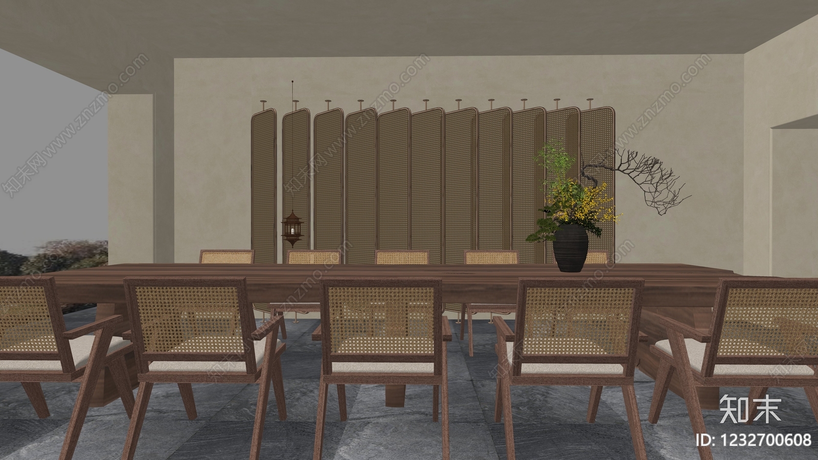 新中式包厢SU模型下载【ID:1232700608】