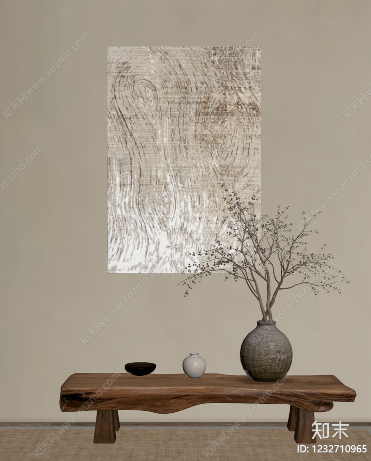 侘寂抽象画SU模型下载【ID:1232710965】