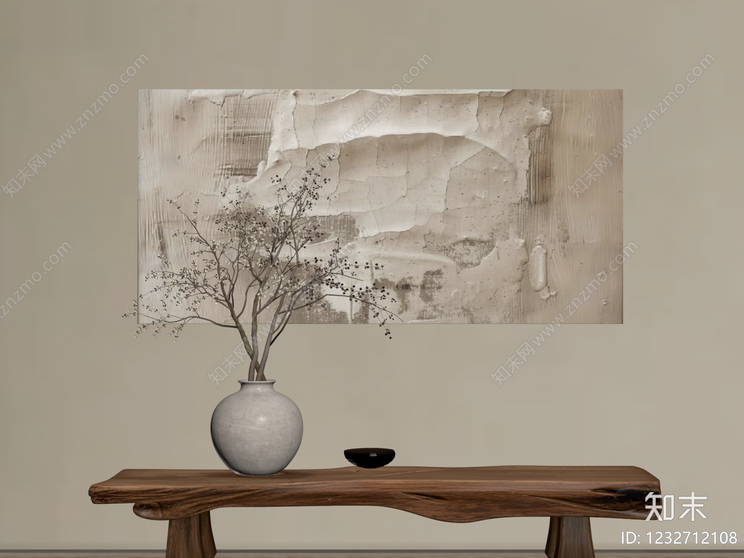 侘寂抽象画SU模型下载【ID:1232712108】