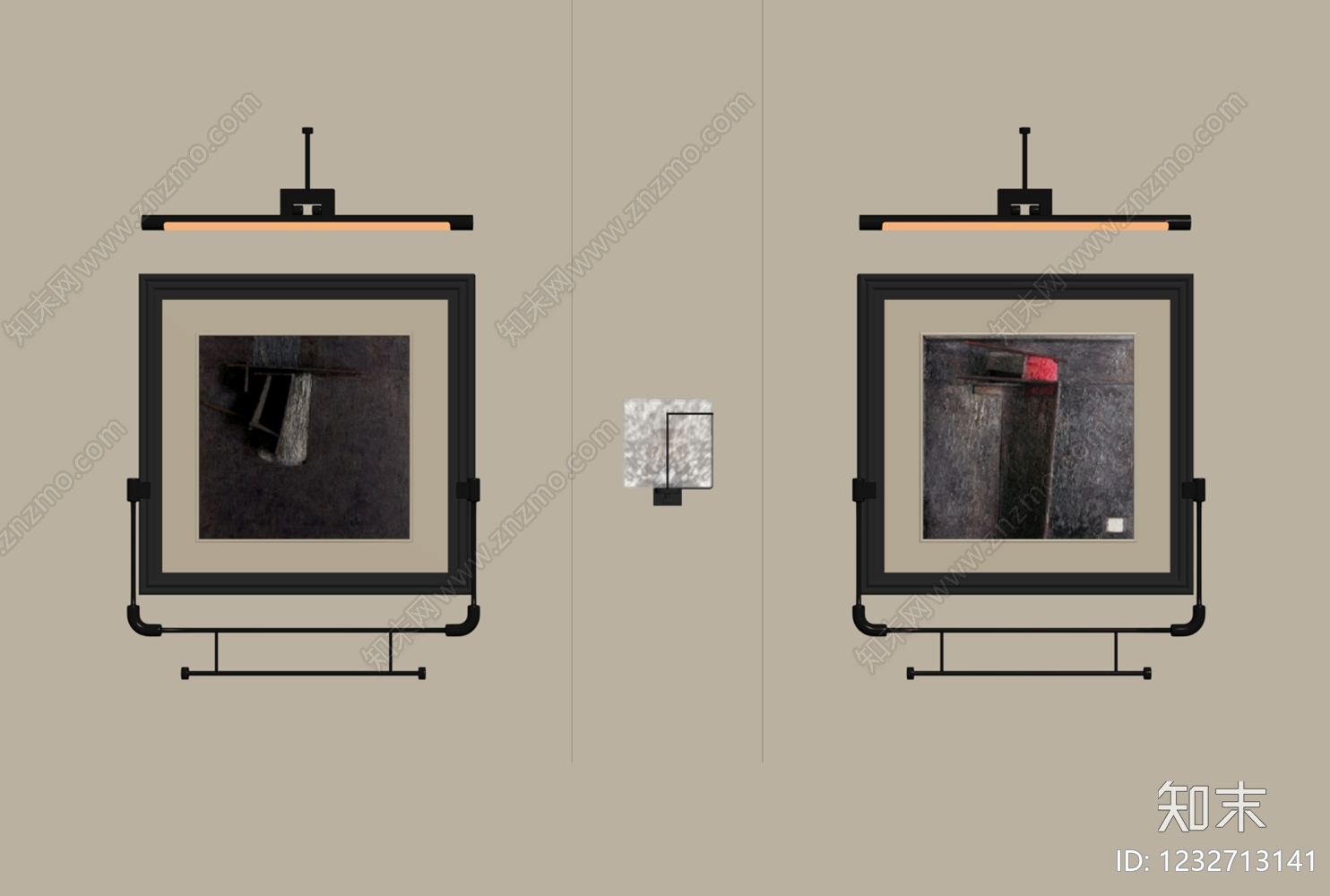 现代简约挂画SU模型下载【ID:1232713141】