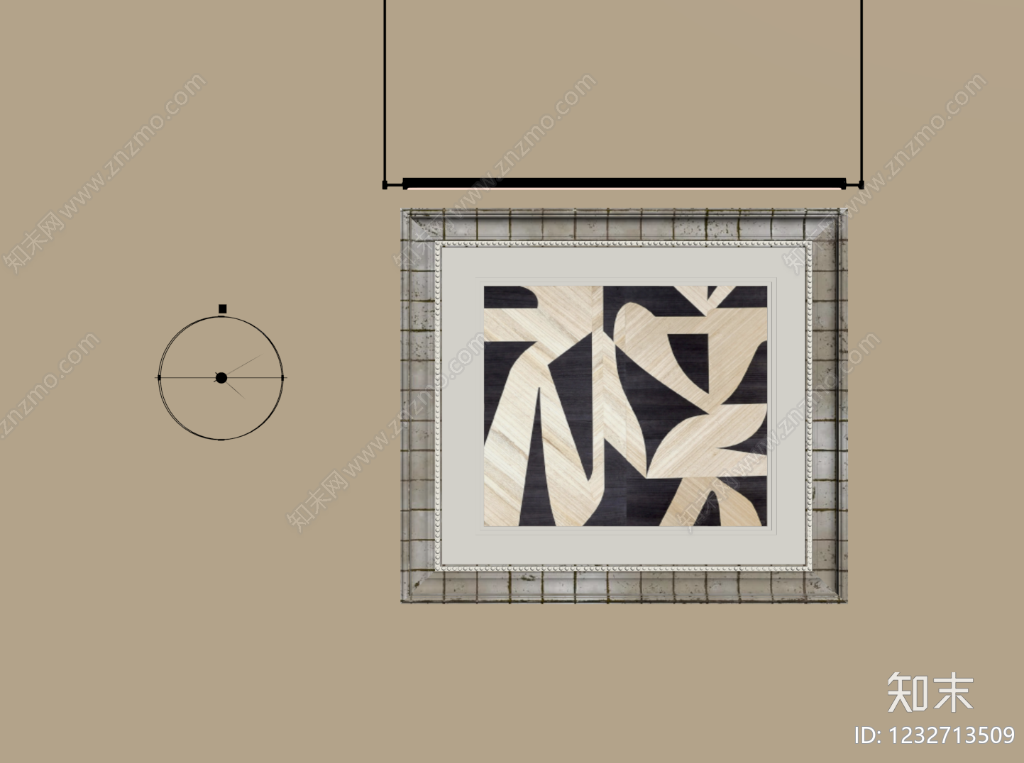 轻奢抽象画SU模型下载【ID:1232713509】