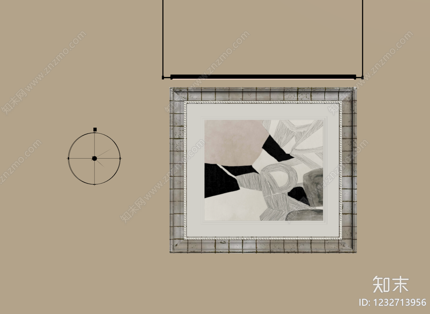 奶油风挂画SU模型下载【ID:1232713956】