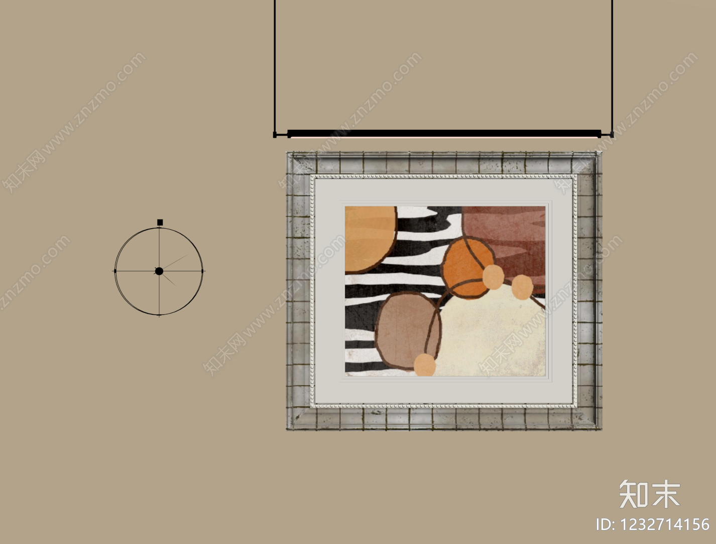 轻奢挂画SU模型下载【ID:1232714156】