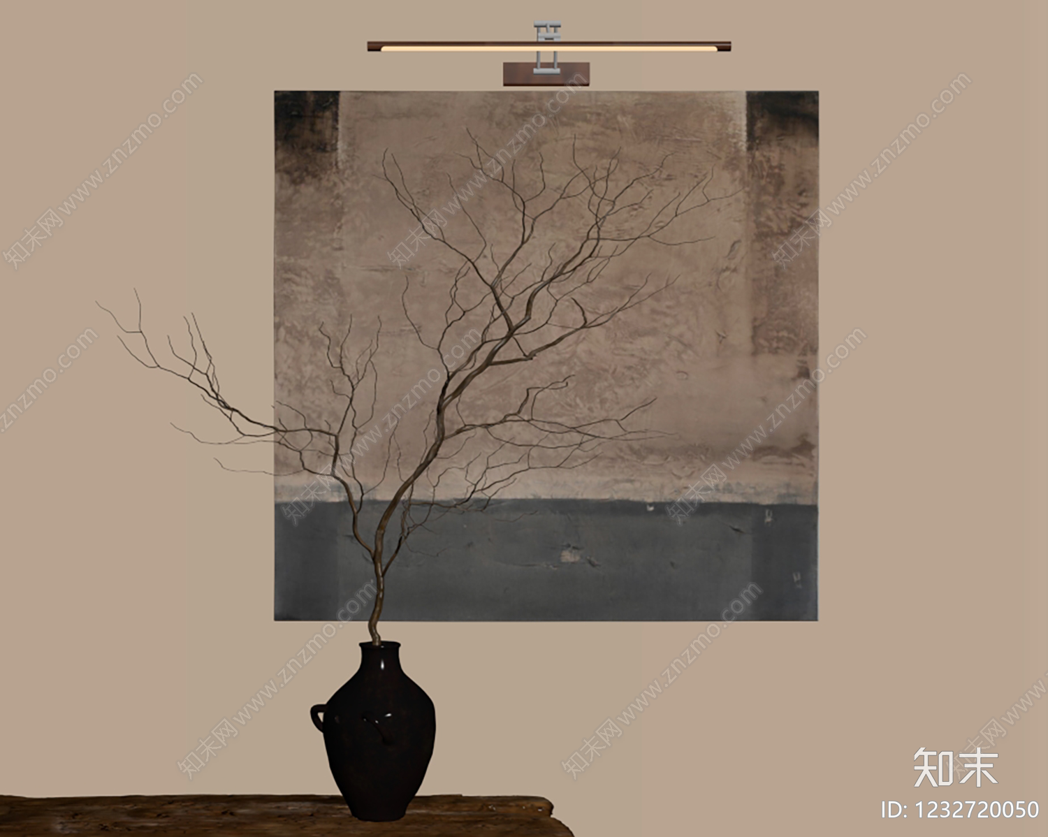 侘寂抽象画SU模型下载【ID:1232720050】