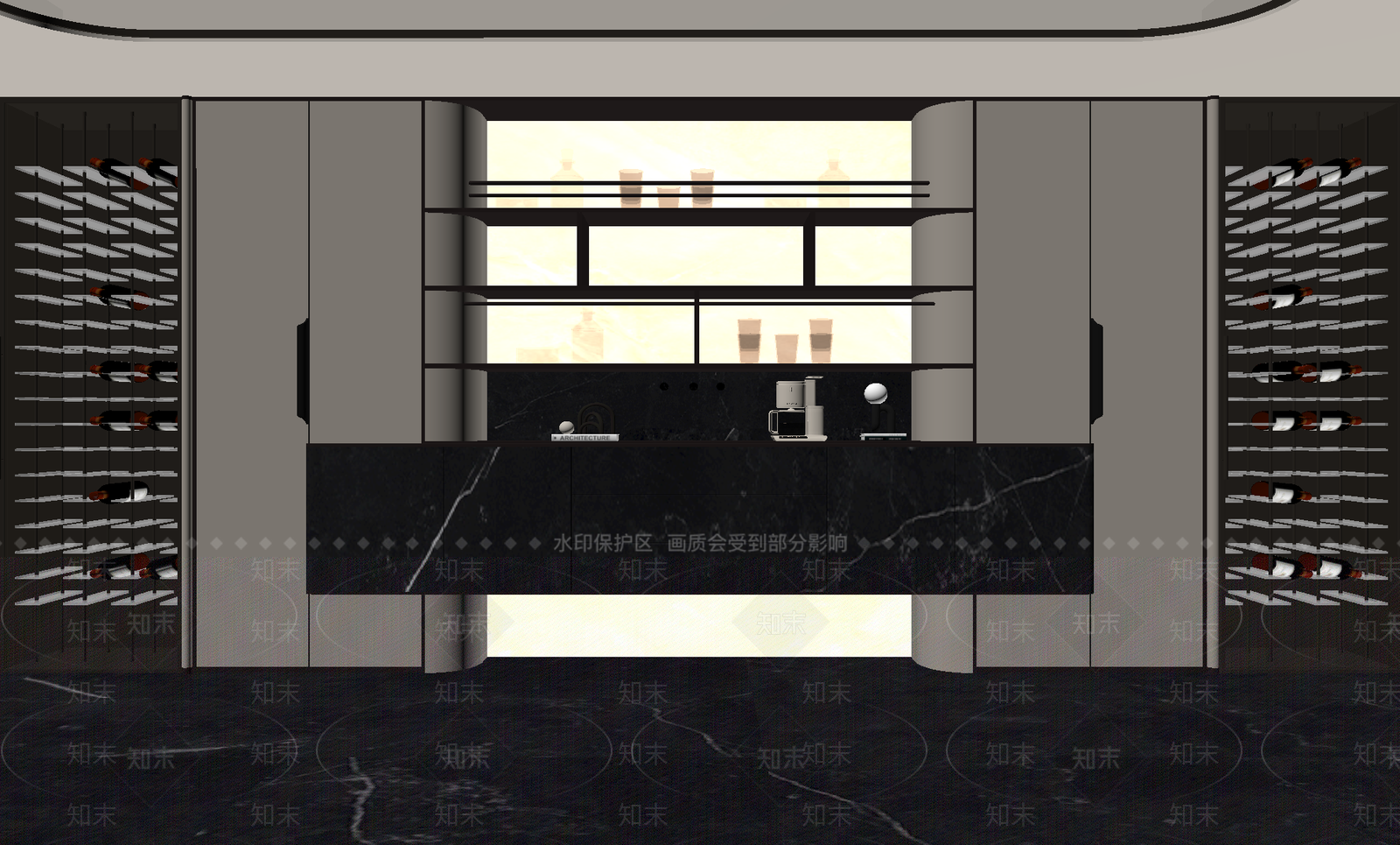 轻奢酒柜SU模型下载【ID:1232721011】