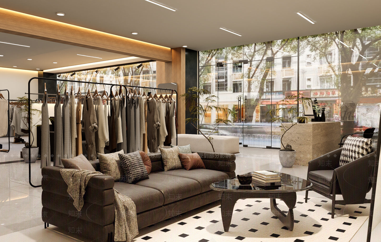 现代简约服装店SU模型下载【ID:1232725091】