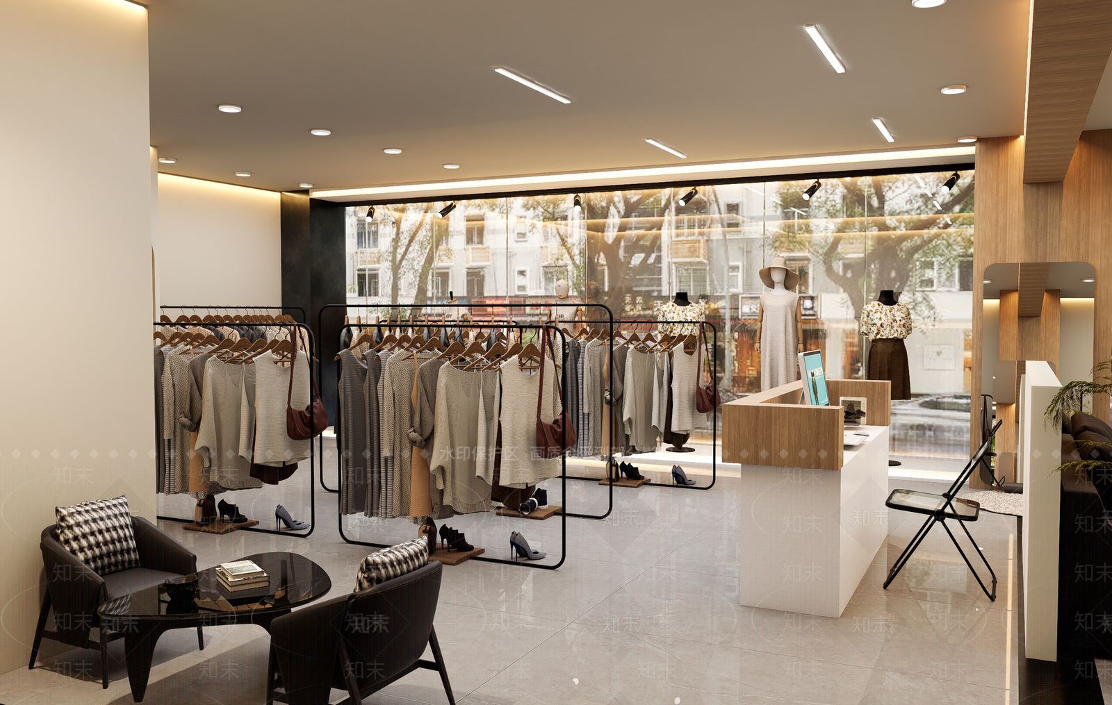 现代简约服装店SU模型下载【ID:1232725091】