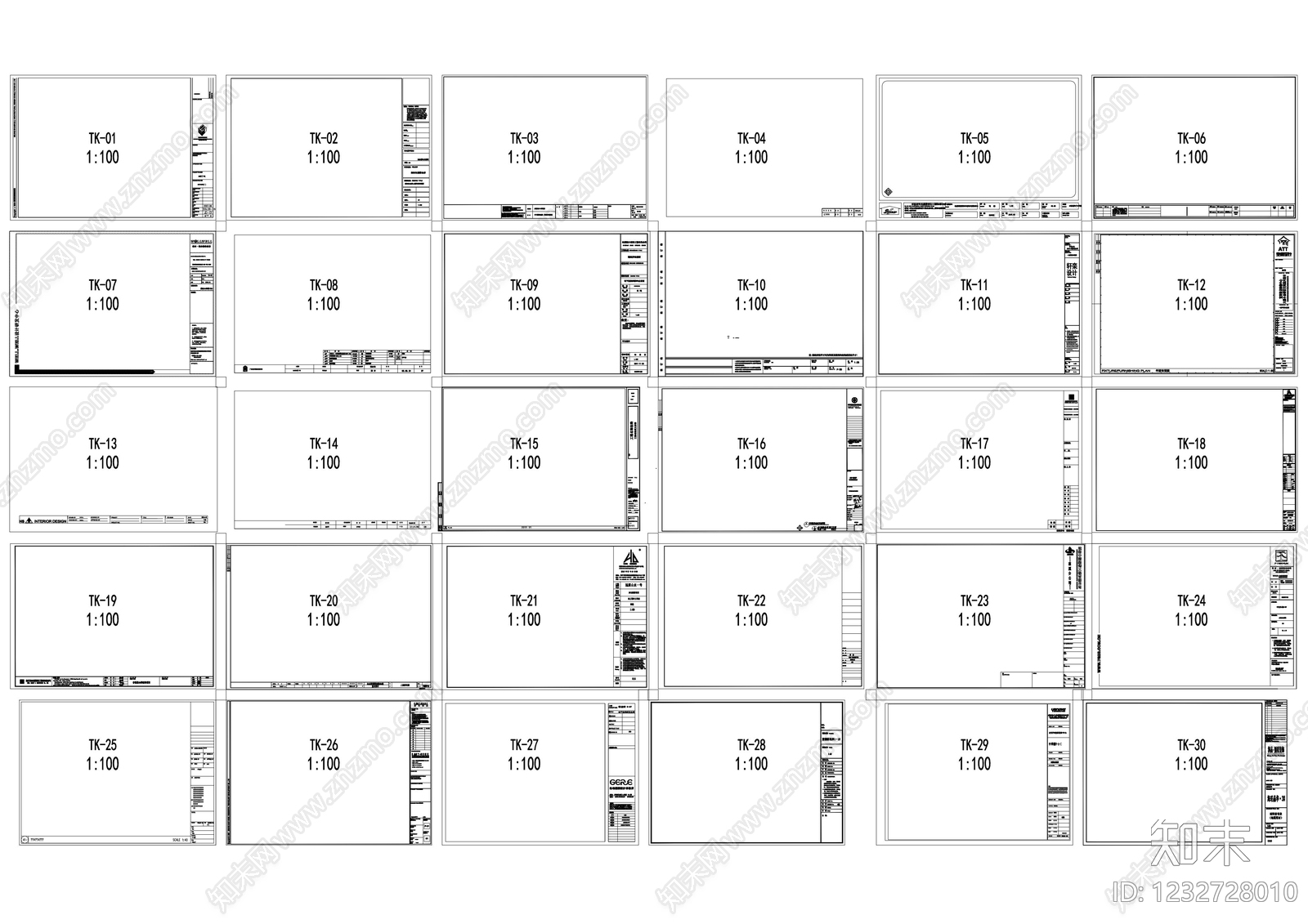 140款CAD经典图框模板制图规范A0A1A2A3A4图框cad施工图下载【ID:1232728010】