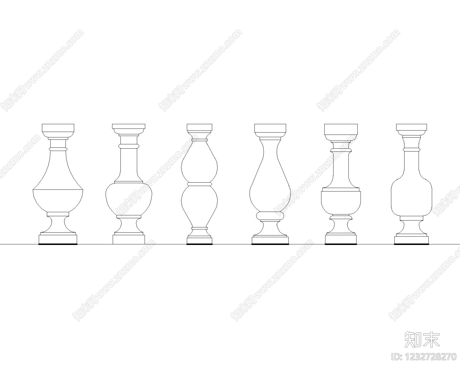 欧式栏杆CAD图纸