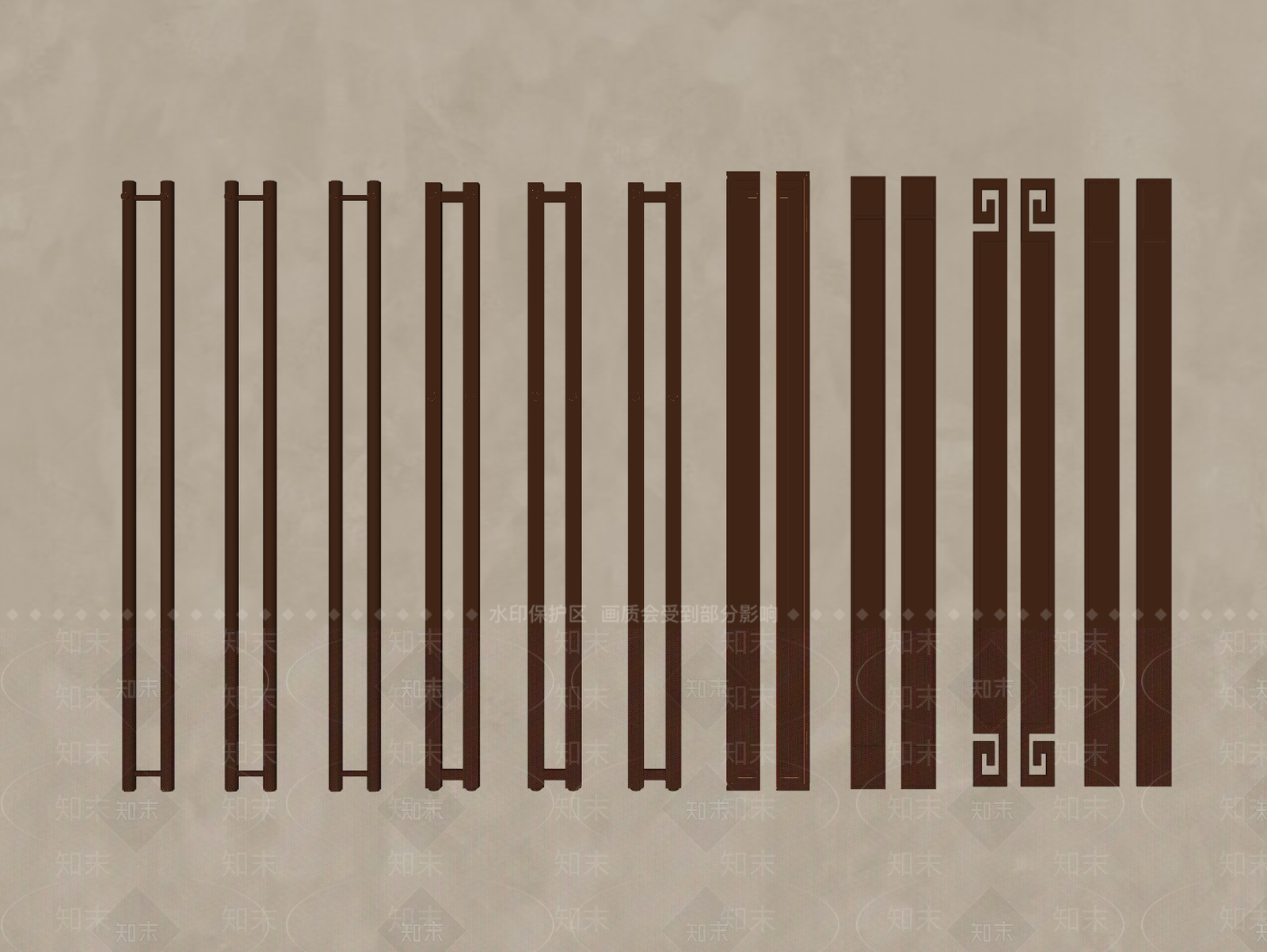 新中式拉手SU模型下载【ID:1232730171】