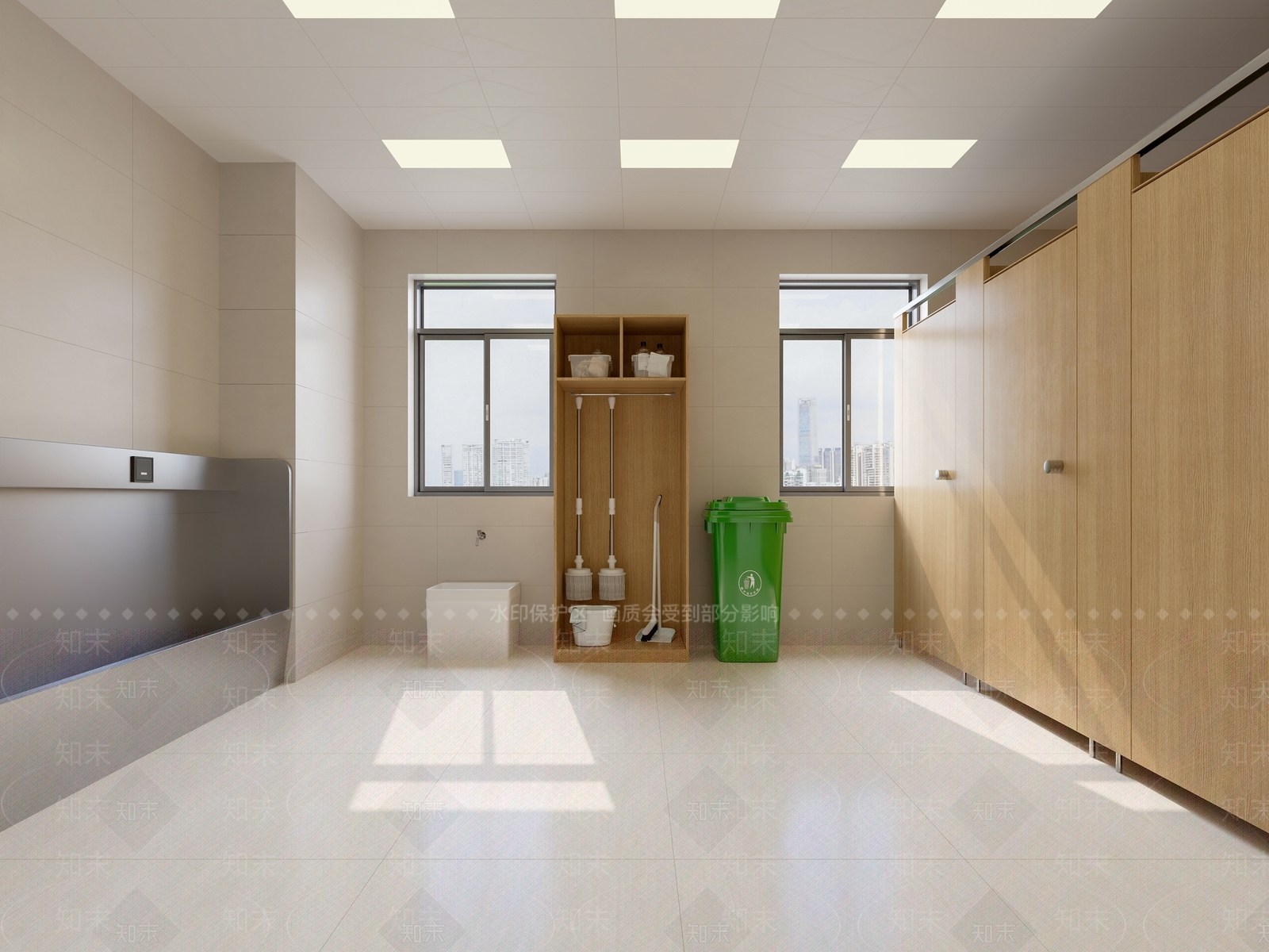 现代简约公共卫生间3D模型下载【ID:1232730708】