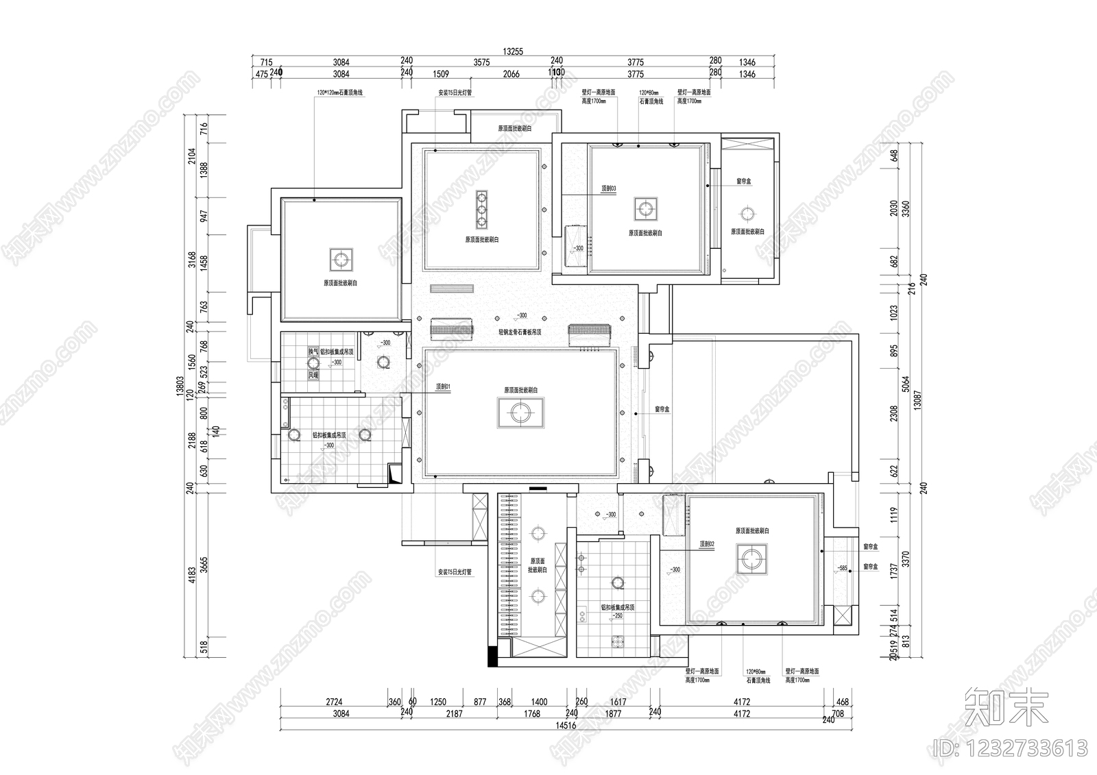 公寓cad施工图下载【ID:1232733613】