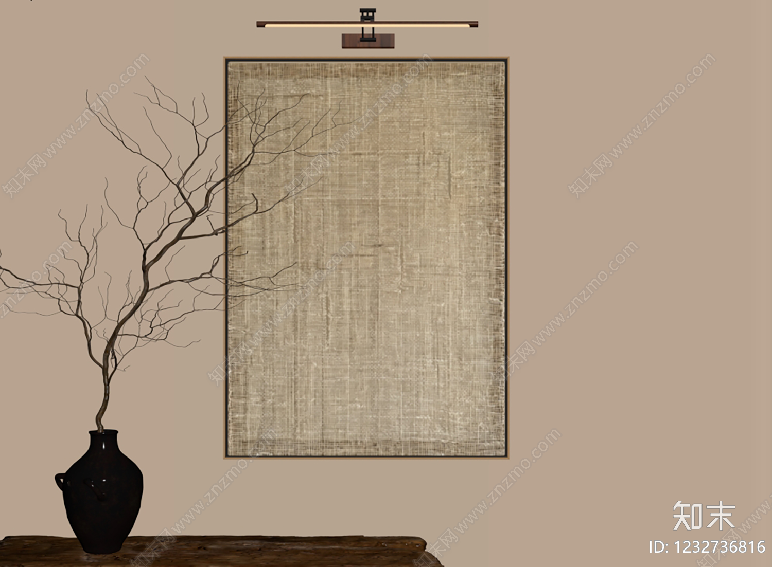 侘寂抽象画SU模型下载【ID:1232736816】