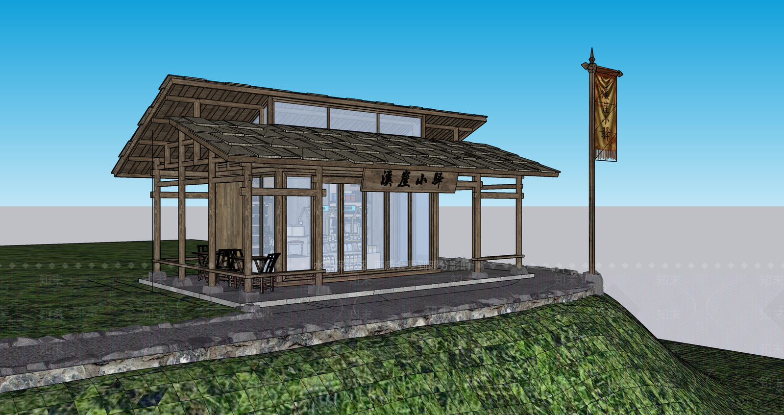 新中式小公建SU模型下载【ID:1232737998】