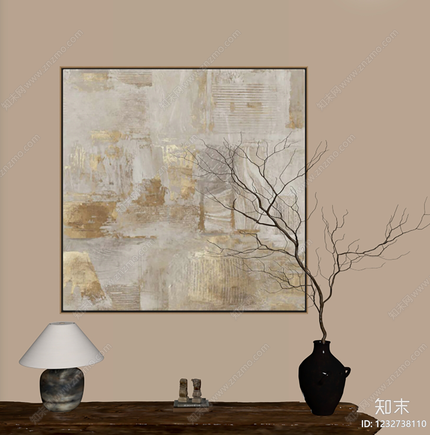 侘寂抽象画SU模型下载【ID:1232738110】