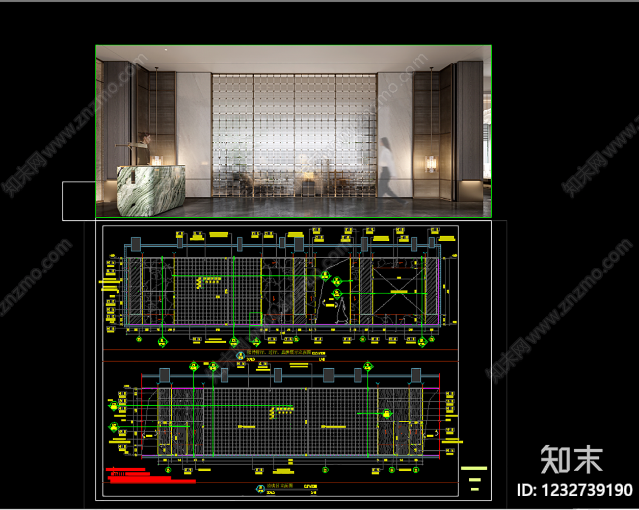 背景墙节点cad施工图下载【ID:1232739190】