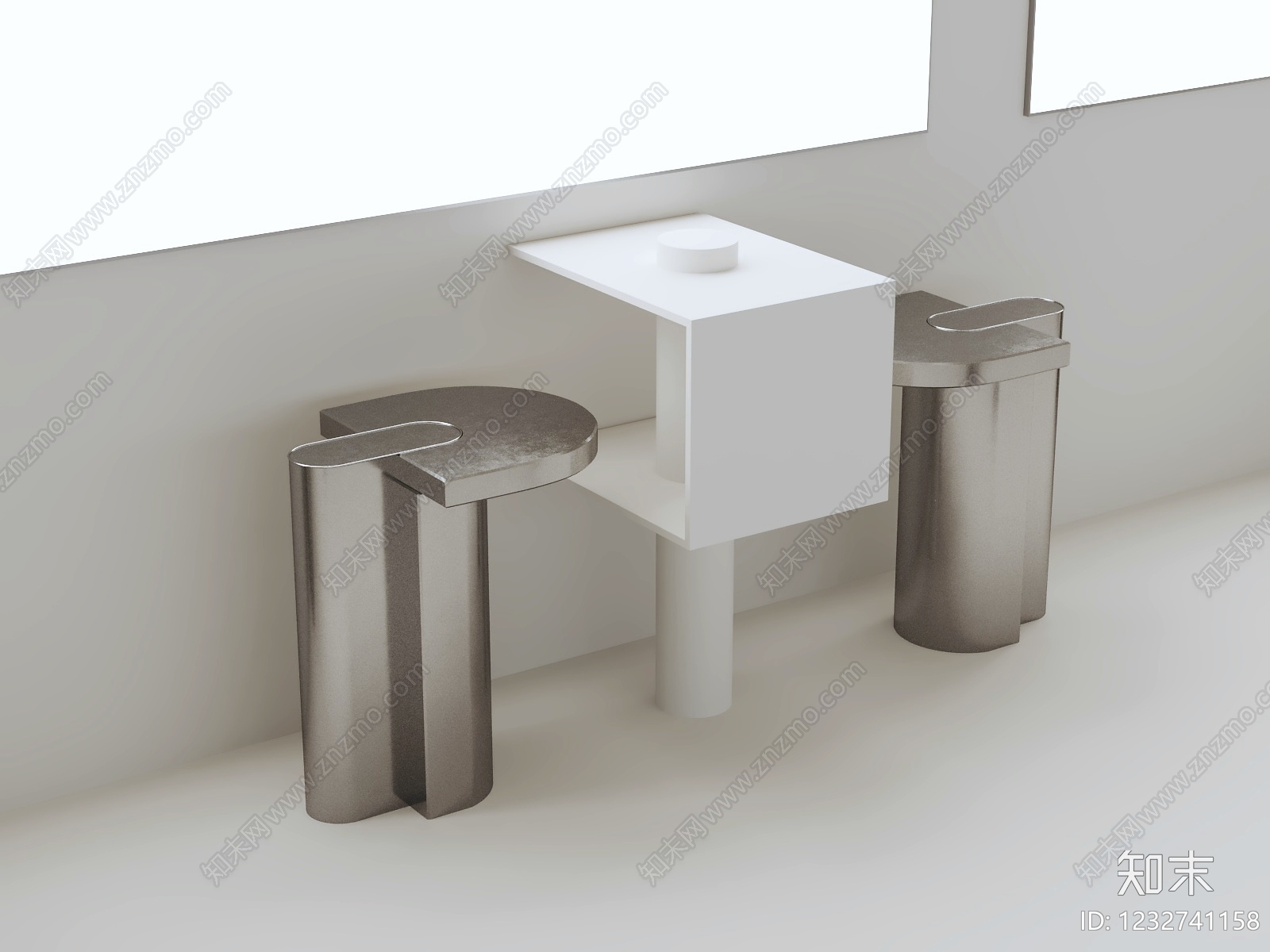 极简休闲桌椅3D模型下载【ID:1232741158】