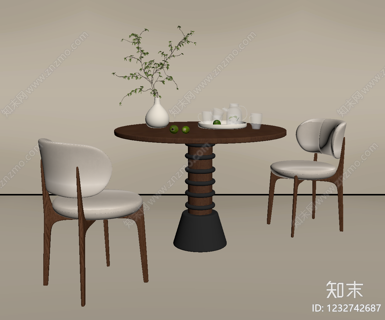 中古风餐桌椅SU模型下载【ID:1232742687】