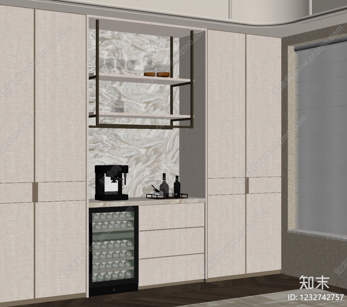 轻奢酒柜SU模型下载【ID:1232742757】