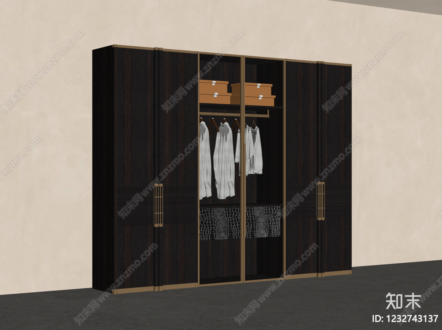 轻奢衣柜SU模型下载【ID:1232743137】