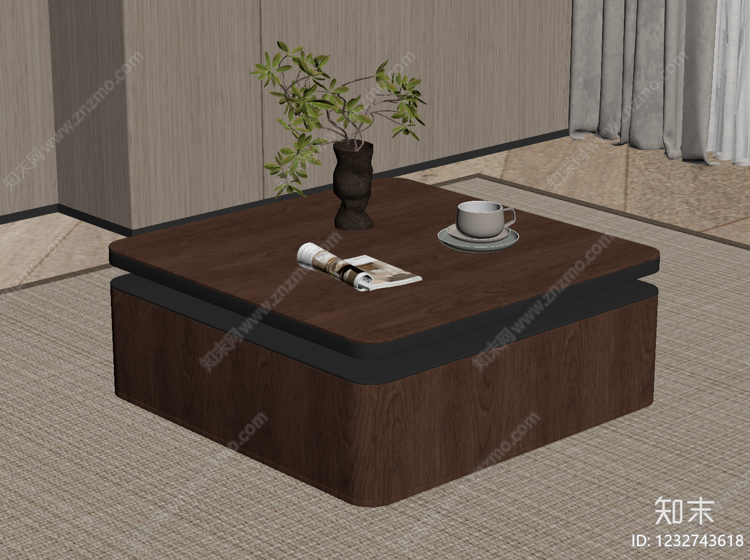 茶几SU模型下载【ID:1232743618】