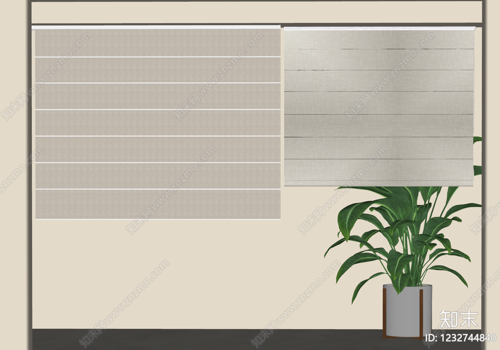 现代香格里拉帘SU模型下载【ID:1232744840】
