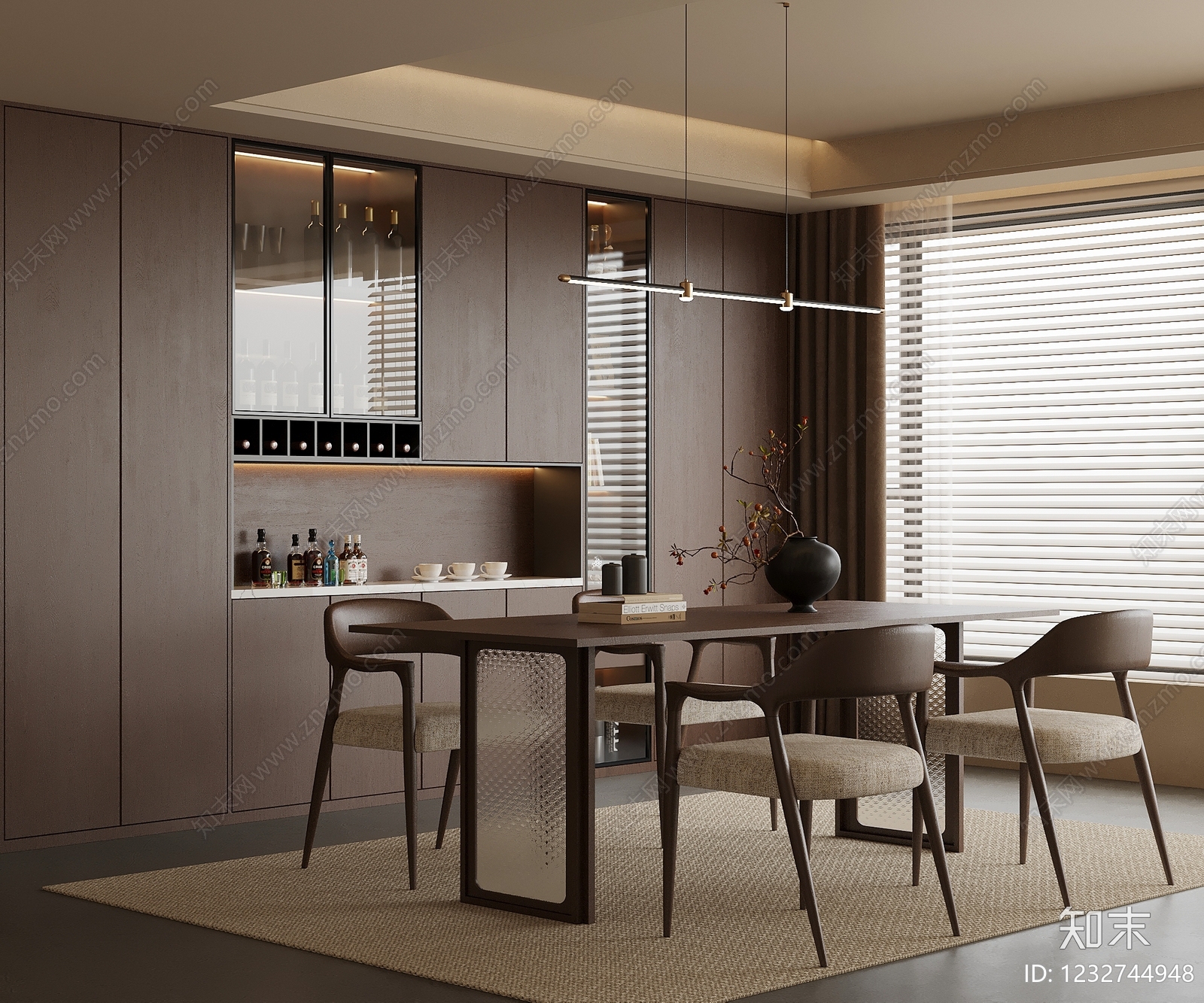 中古风家居餐厅3D模型下载【ID:1232744948】