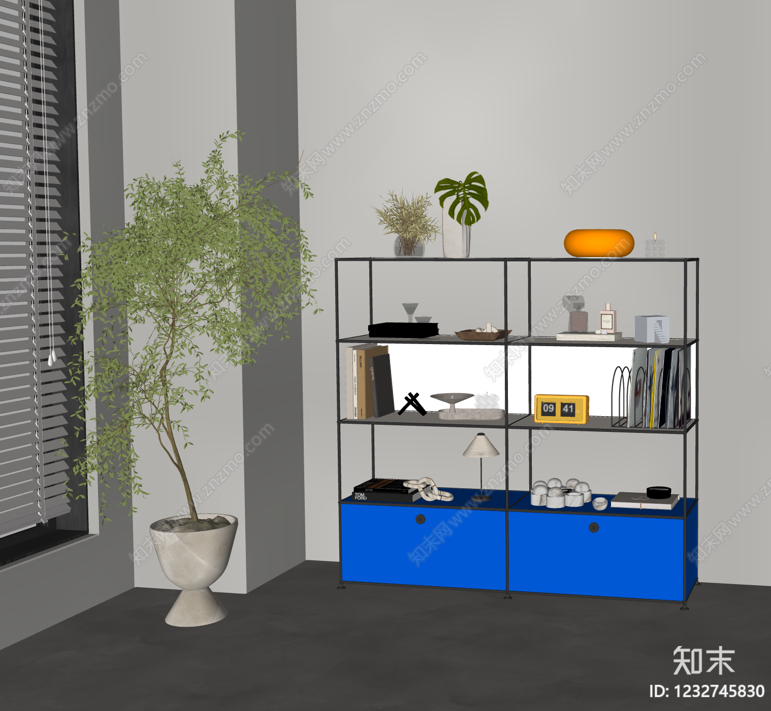 现代简约置物架SU模型下载【ID:1232745830】