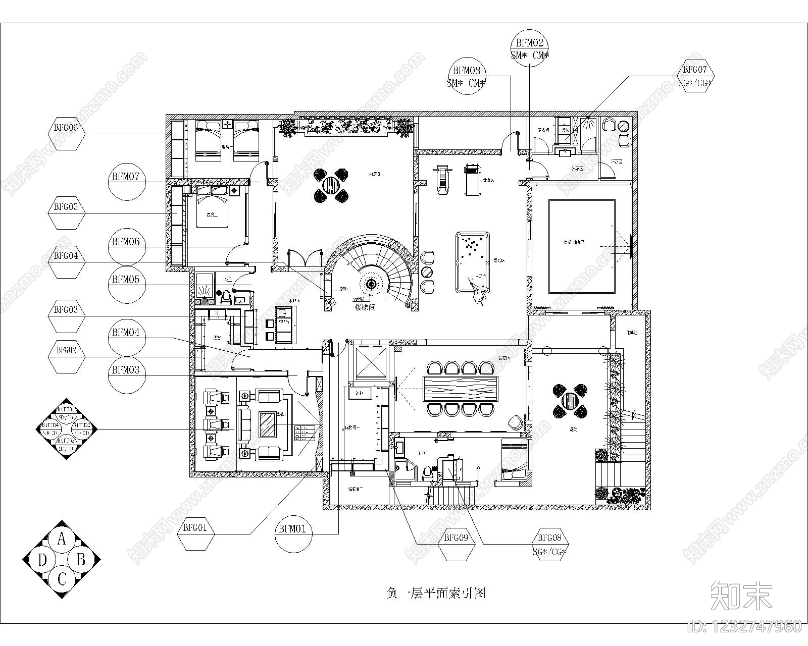 别墅cad施工图下载【ID:1232747960】