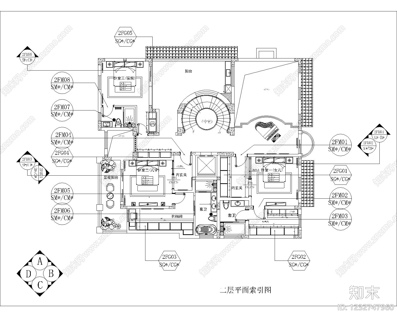 别墅cad施工图下载【ID:1232747960】
