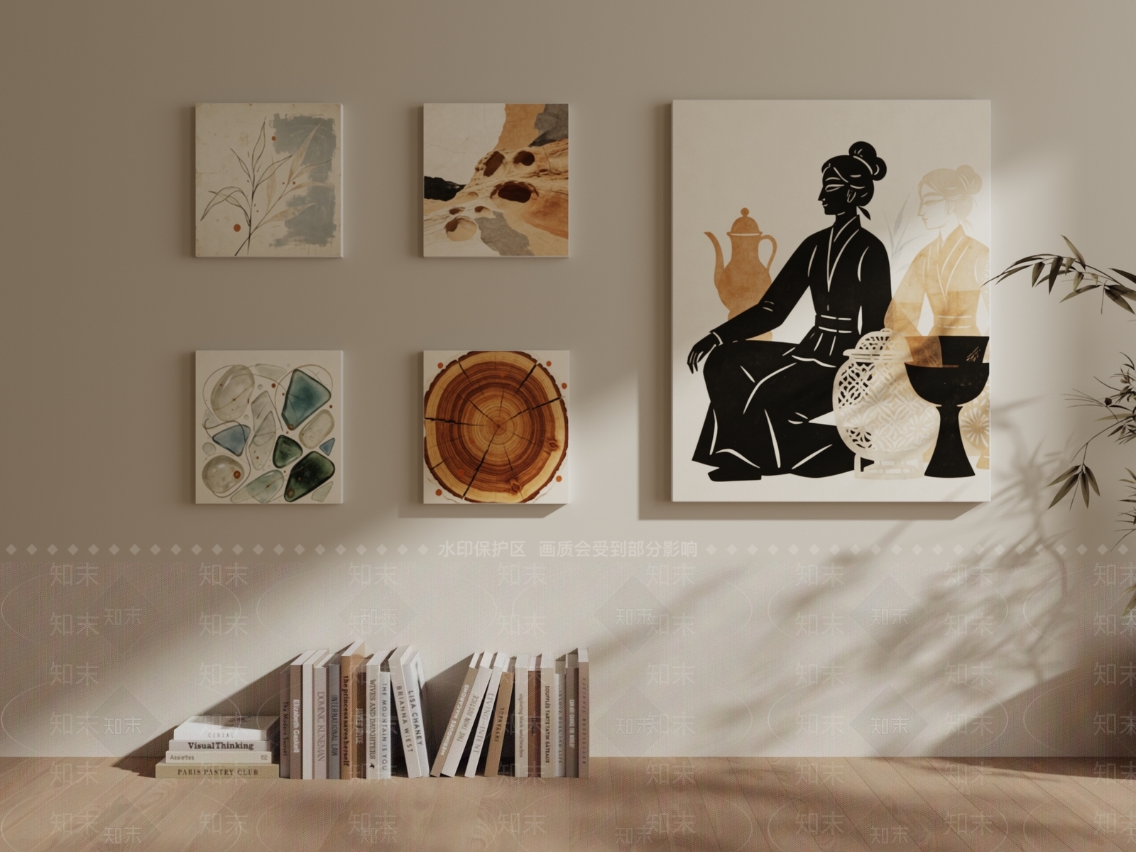 新中式挂画组合SU模型下载【ID:1232747605】
