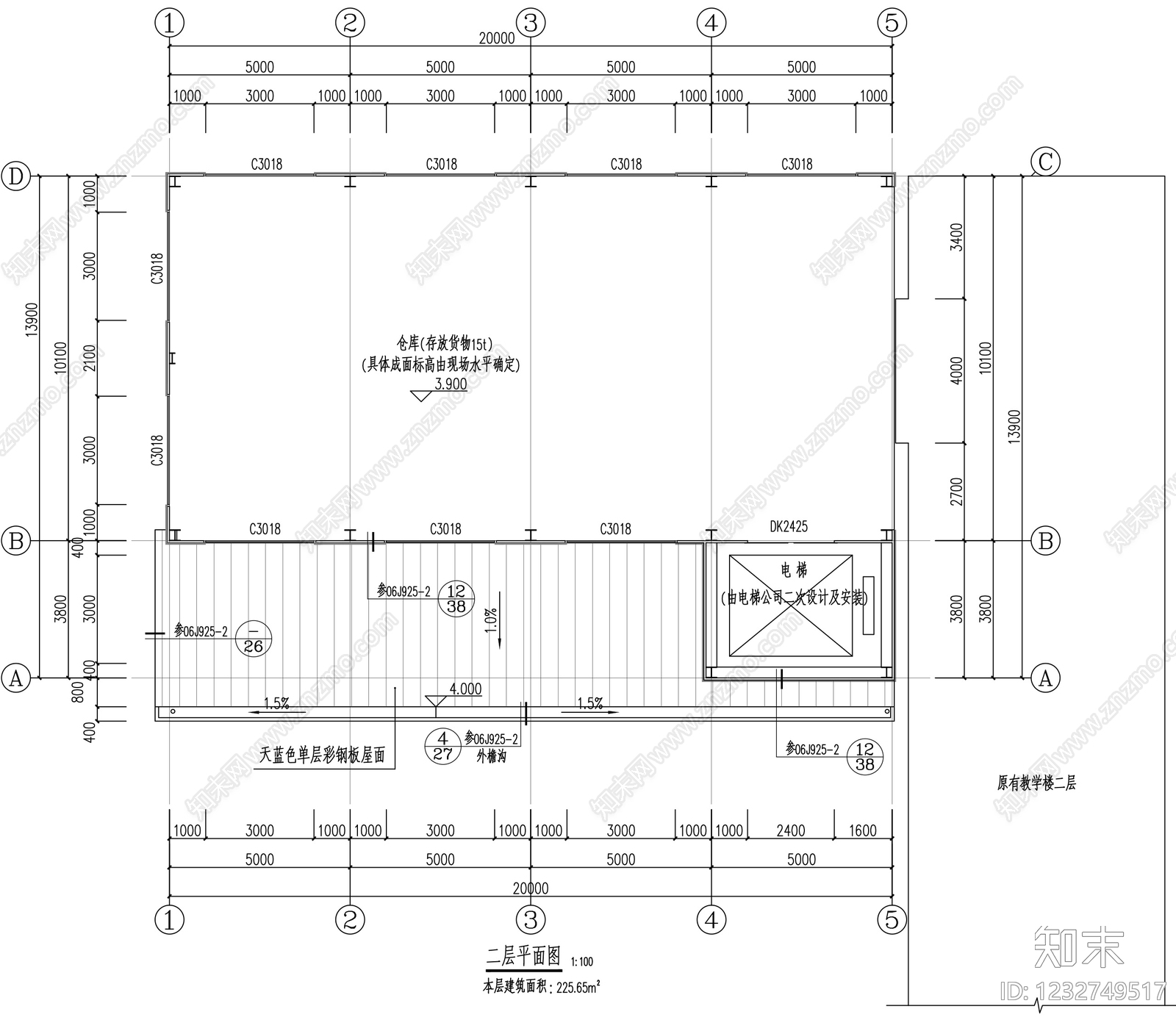仓储建筑cad施工图下载【ID:1232749517】