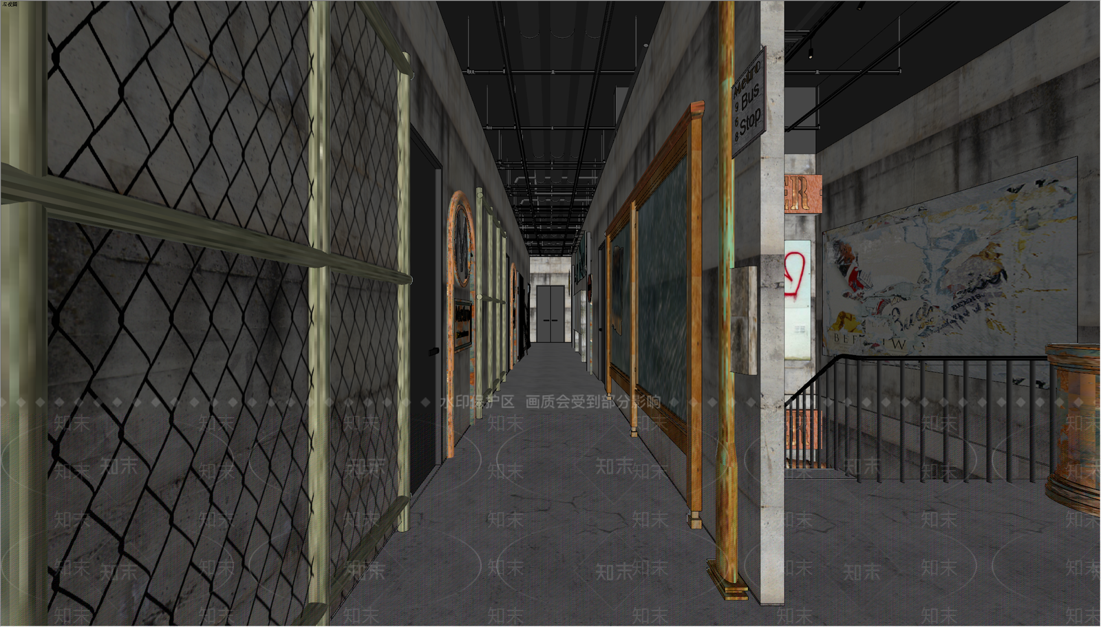 复古工业风其他公共空间SU模型下载【ID:1232749844】