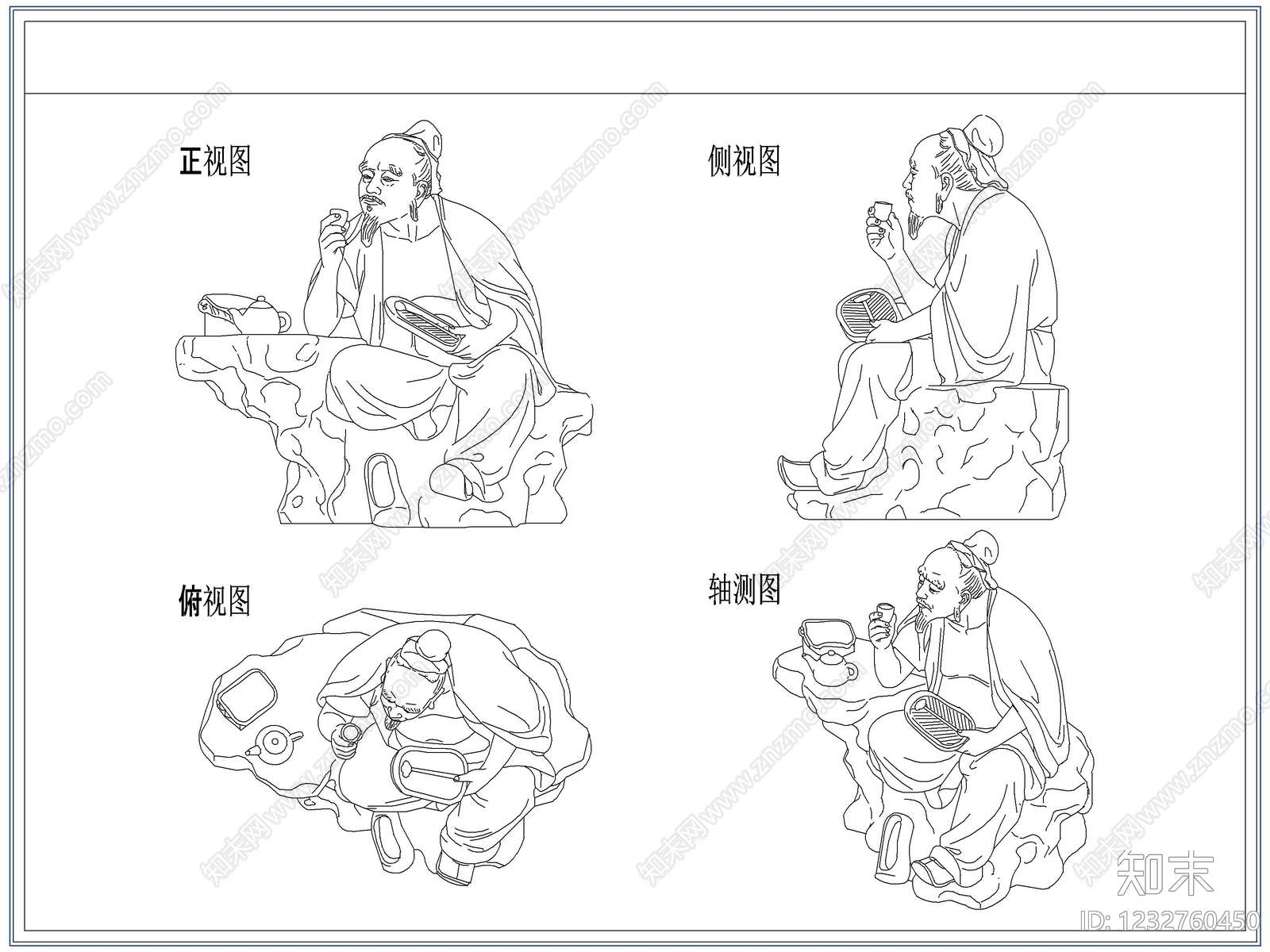 中式综合软装摆件图库CAD图纸