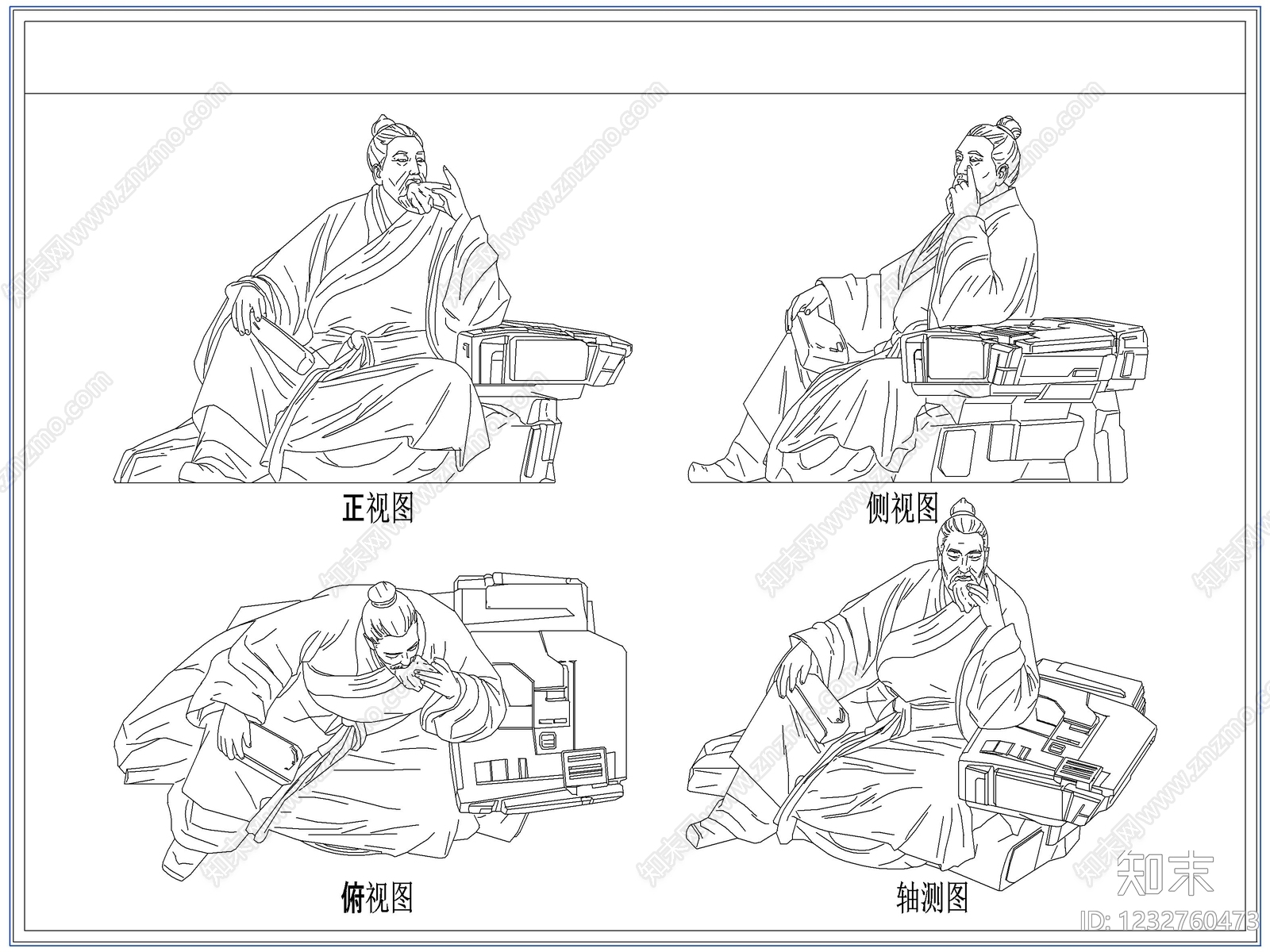中式综合软装摆件图库CAD图纸