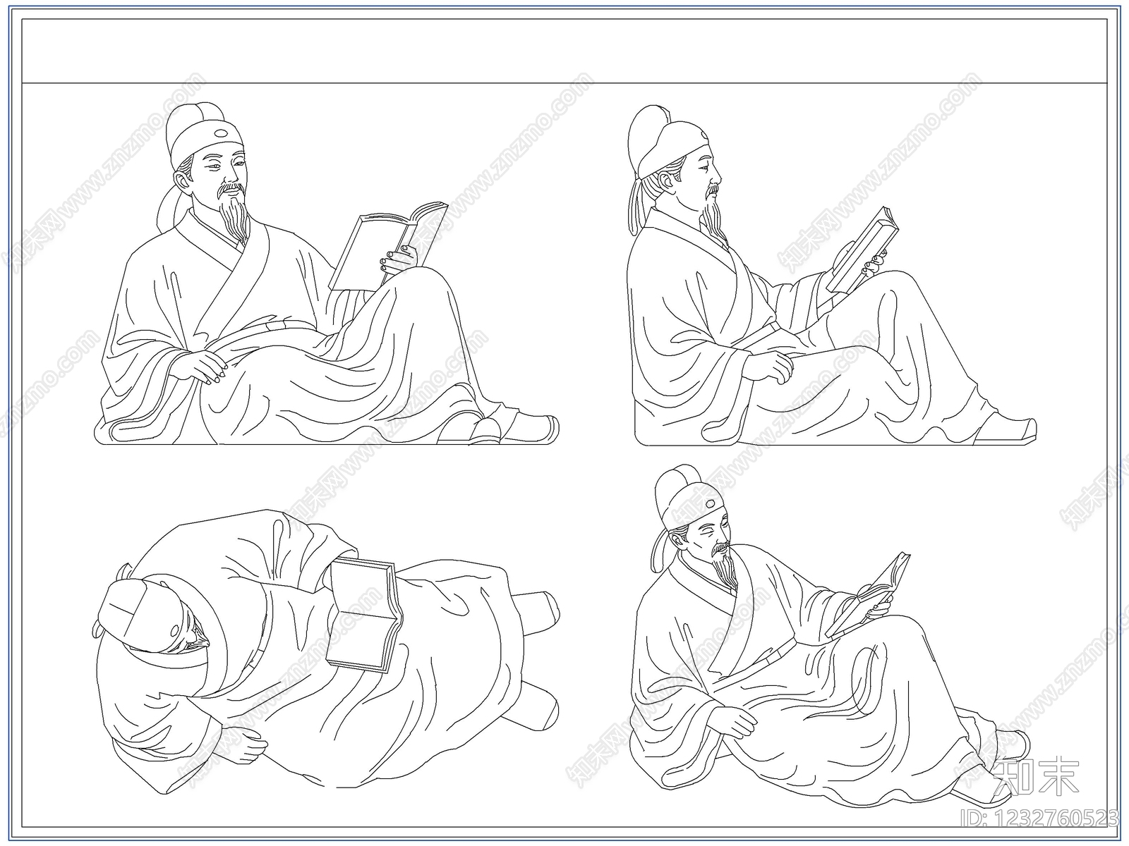 中式综合软装摆件图库CAD图纸