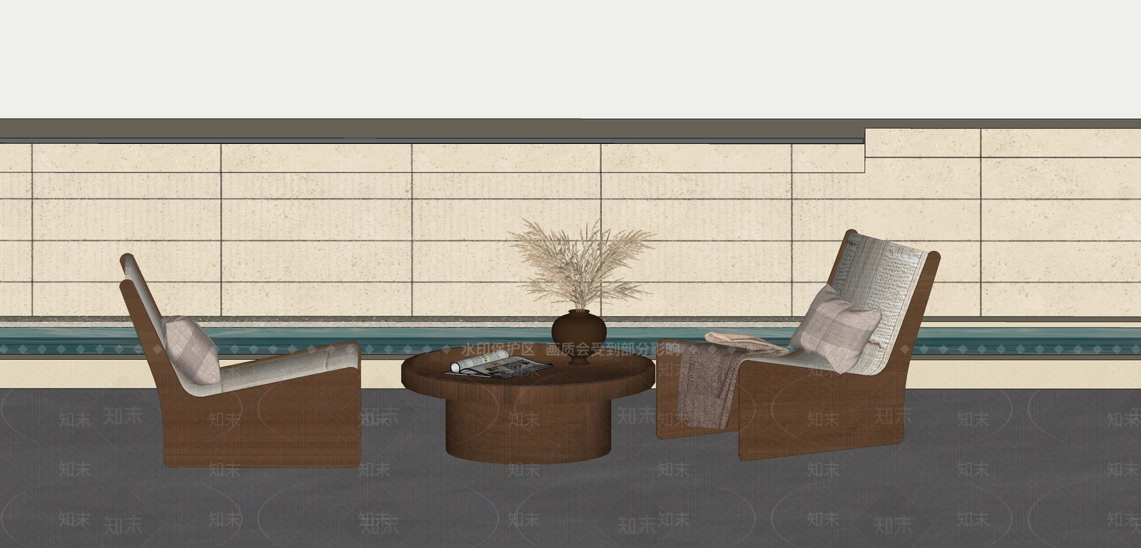 现代简约户外桌椅SU模型下载【ID:1232761875】
