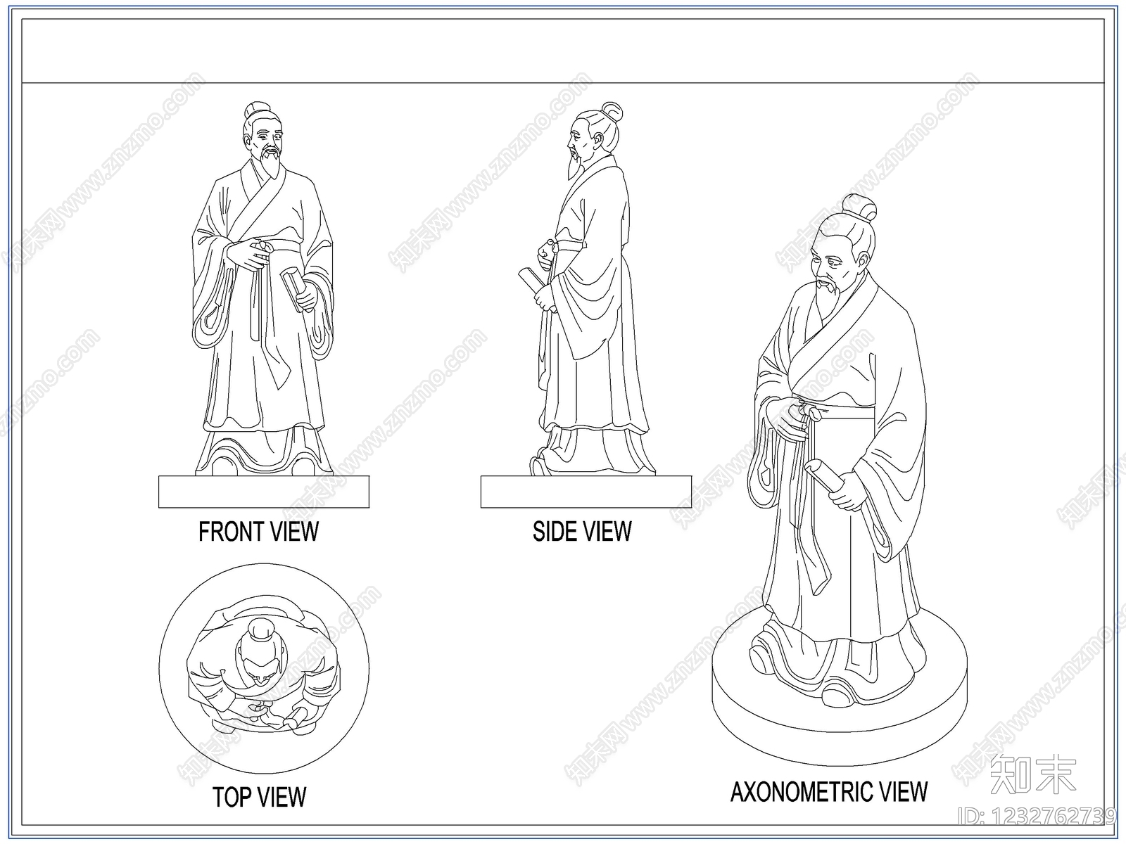 中式综合软装摆件图库CAD图纸